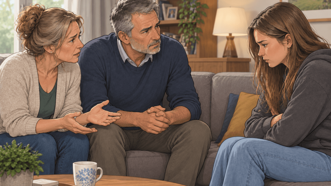 Moeilijke gesprekken tussen ouders en hun volwassen kinderen.